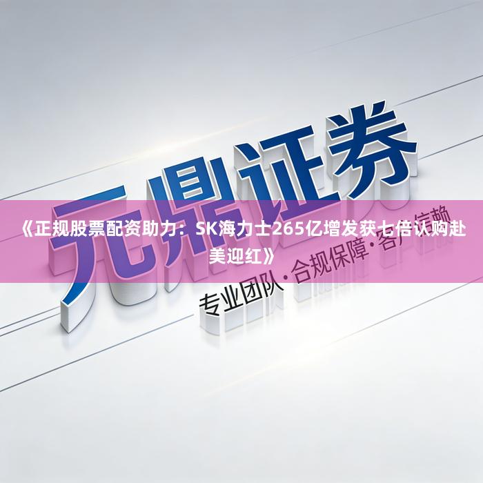 《正规股票配资助力：SK海力士265亿增发获七倍认购赴美迎红》