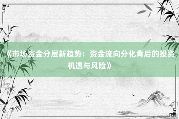《市场资金分层新趋势：资金流向分化背后的投资机遇与风险》
